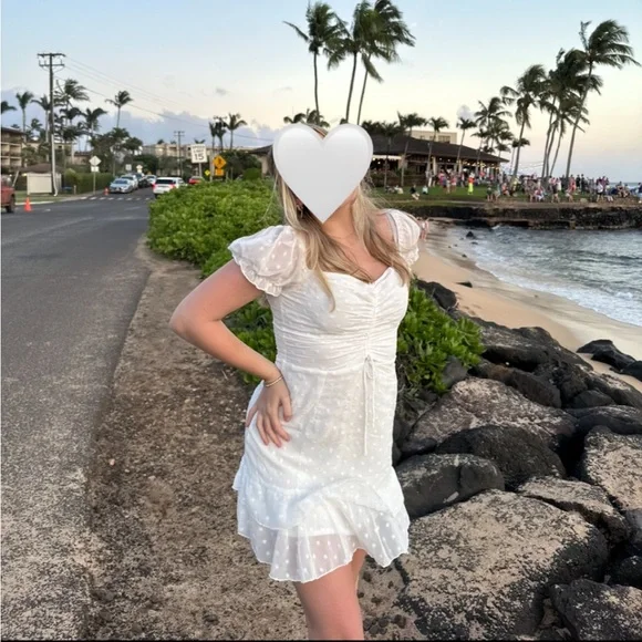 Princess Polly | Dresses | Princess Polly Chiffon White Mini Dress |  Poshmark